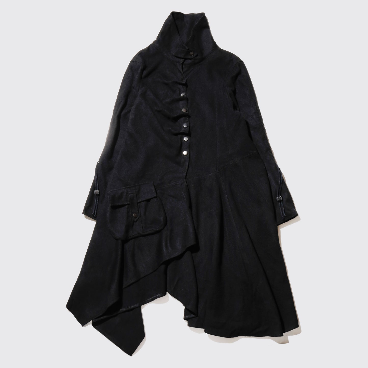 vintage pinched asymmetry wool coat