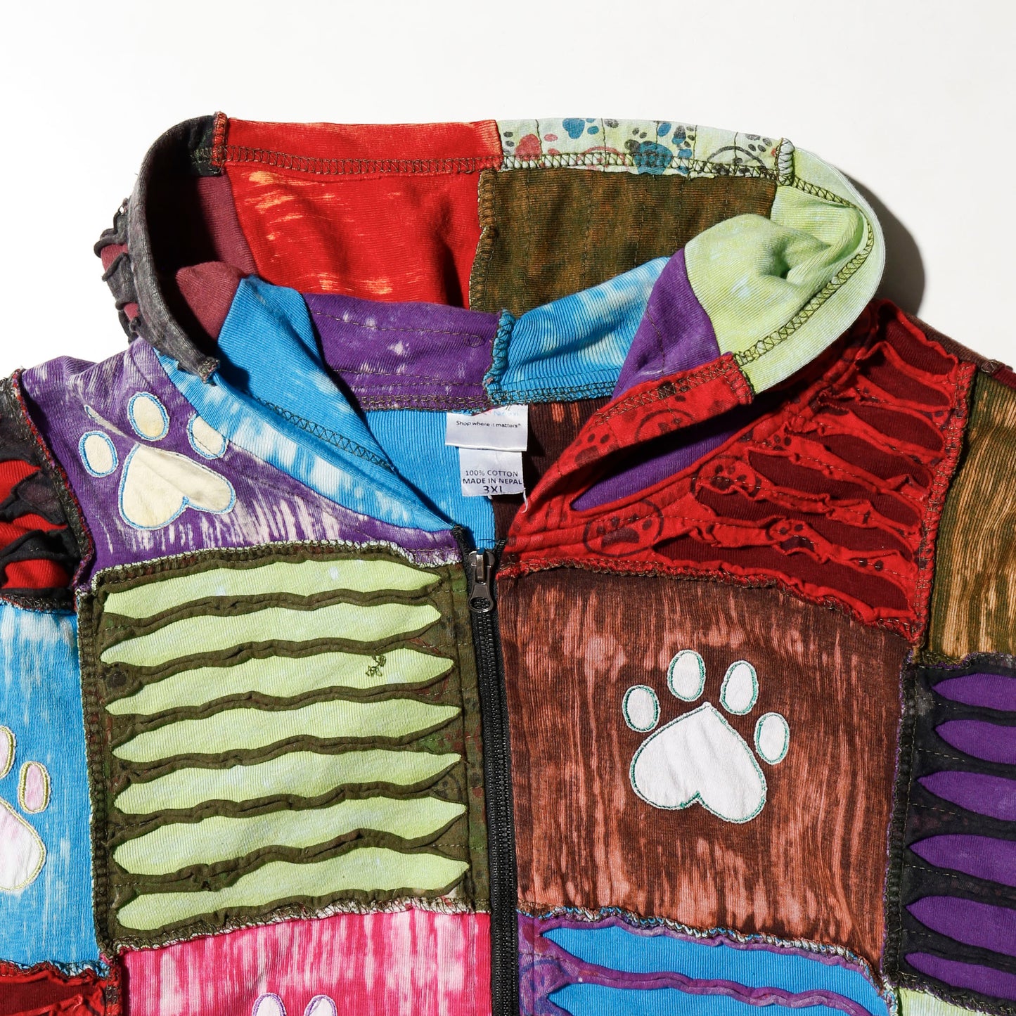 vintage paw pads goa hoodie