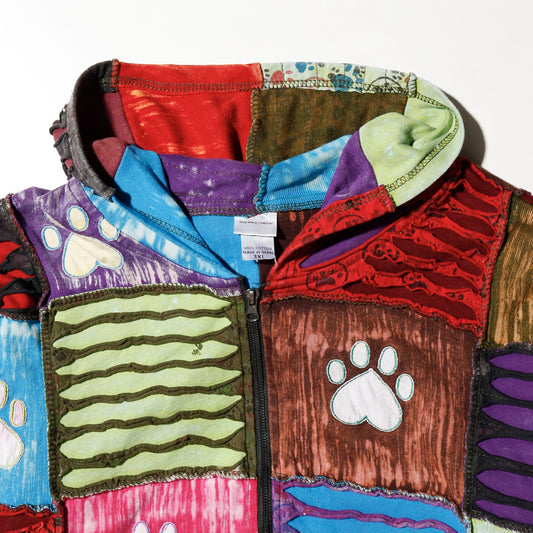 vintage paw pads goa hoodie