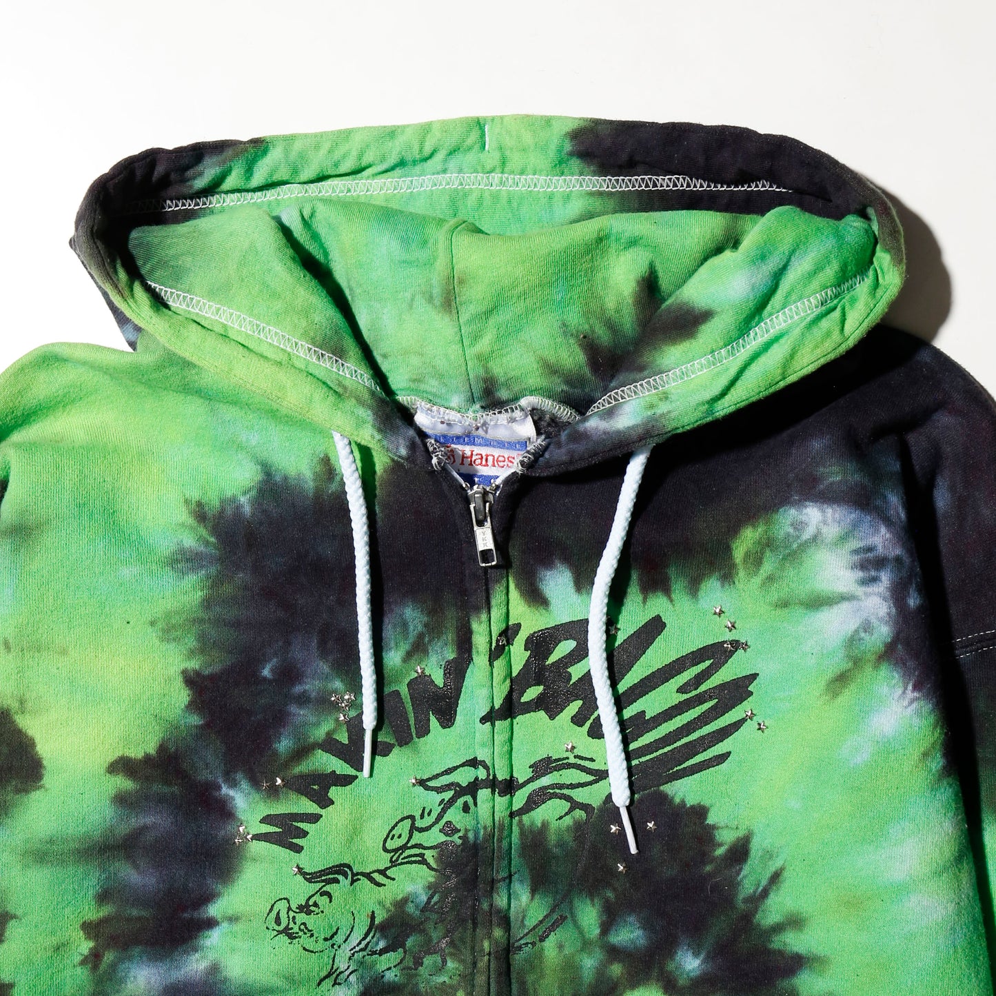*one-off "making bacon" hand screen hoodie