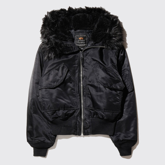 vintage alpha hooded flight jacket