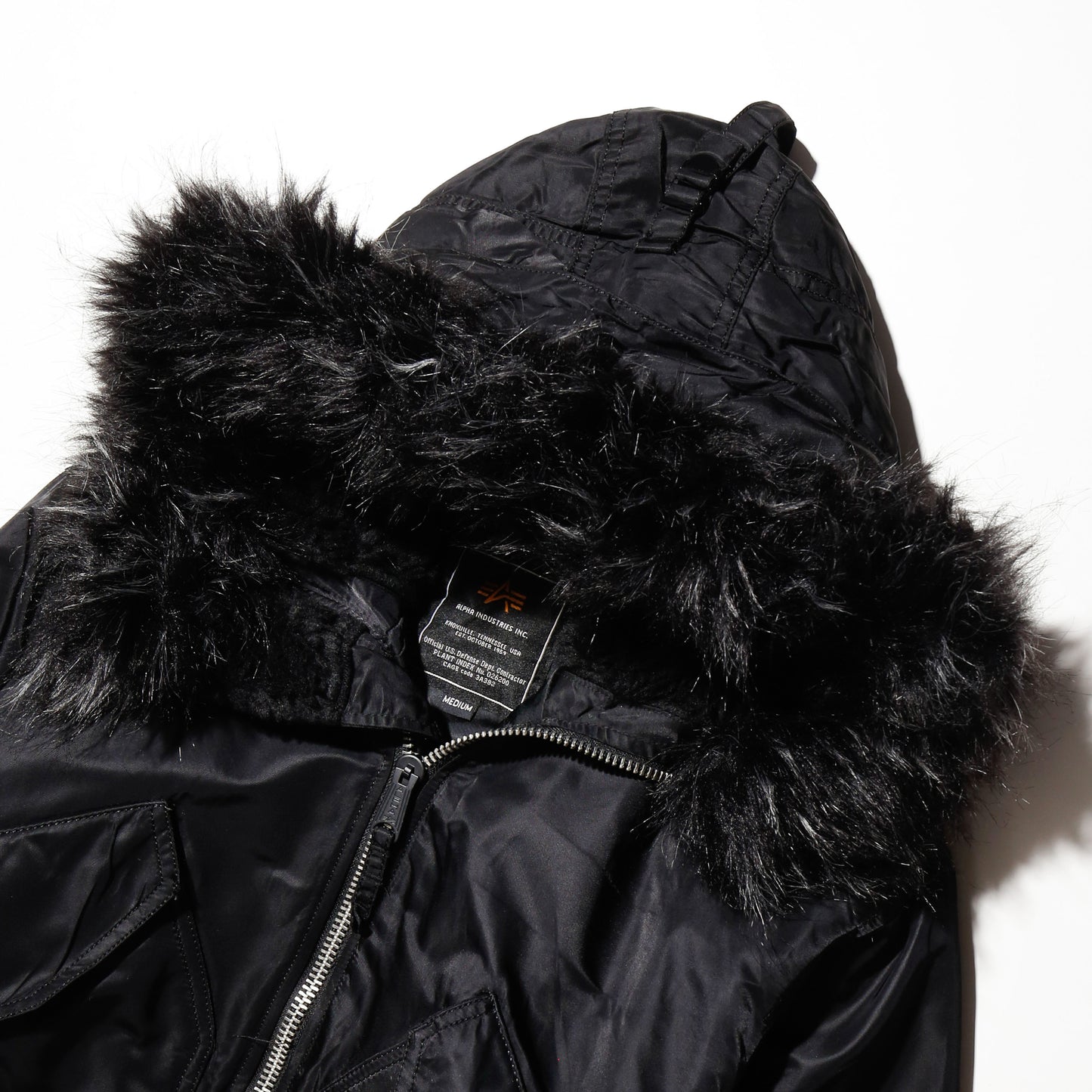 vintage alpha hooded flight jacket