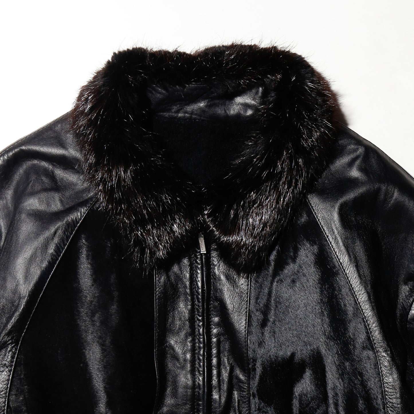 vintage unborn leather jacket , with boa liner