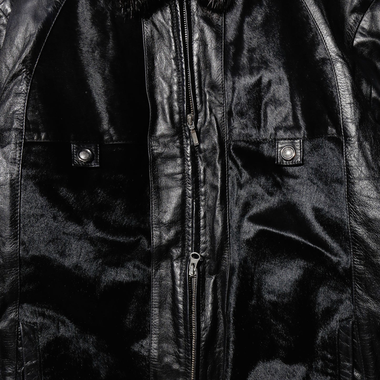 vintage unborn leather jacket , with boa liner
