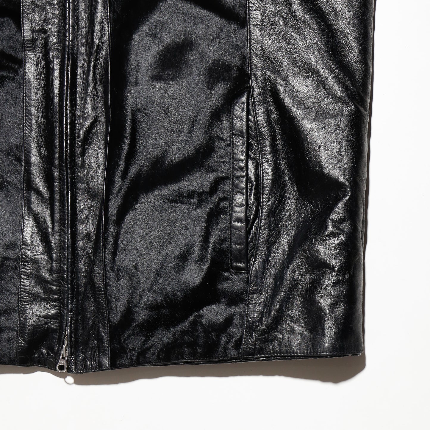 vintage unborn leather jacket , with boa liner