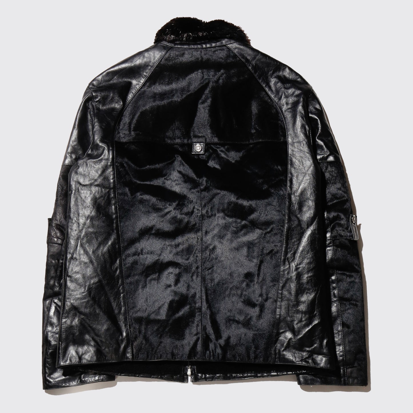 vintage unborn leather jacket , with boa liner