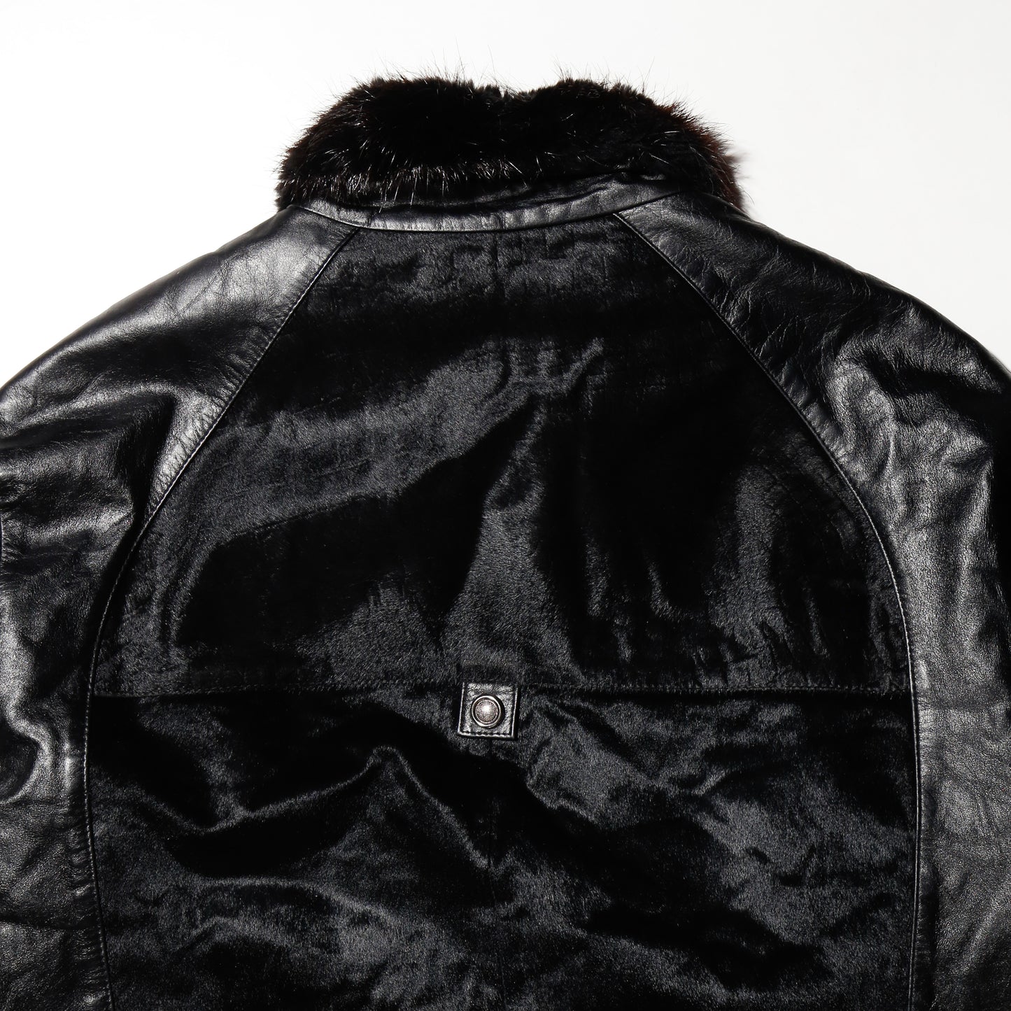 vintage unborn leather jacket , with boa liner