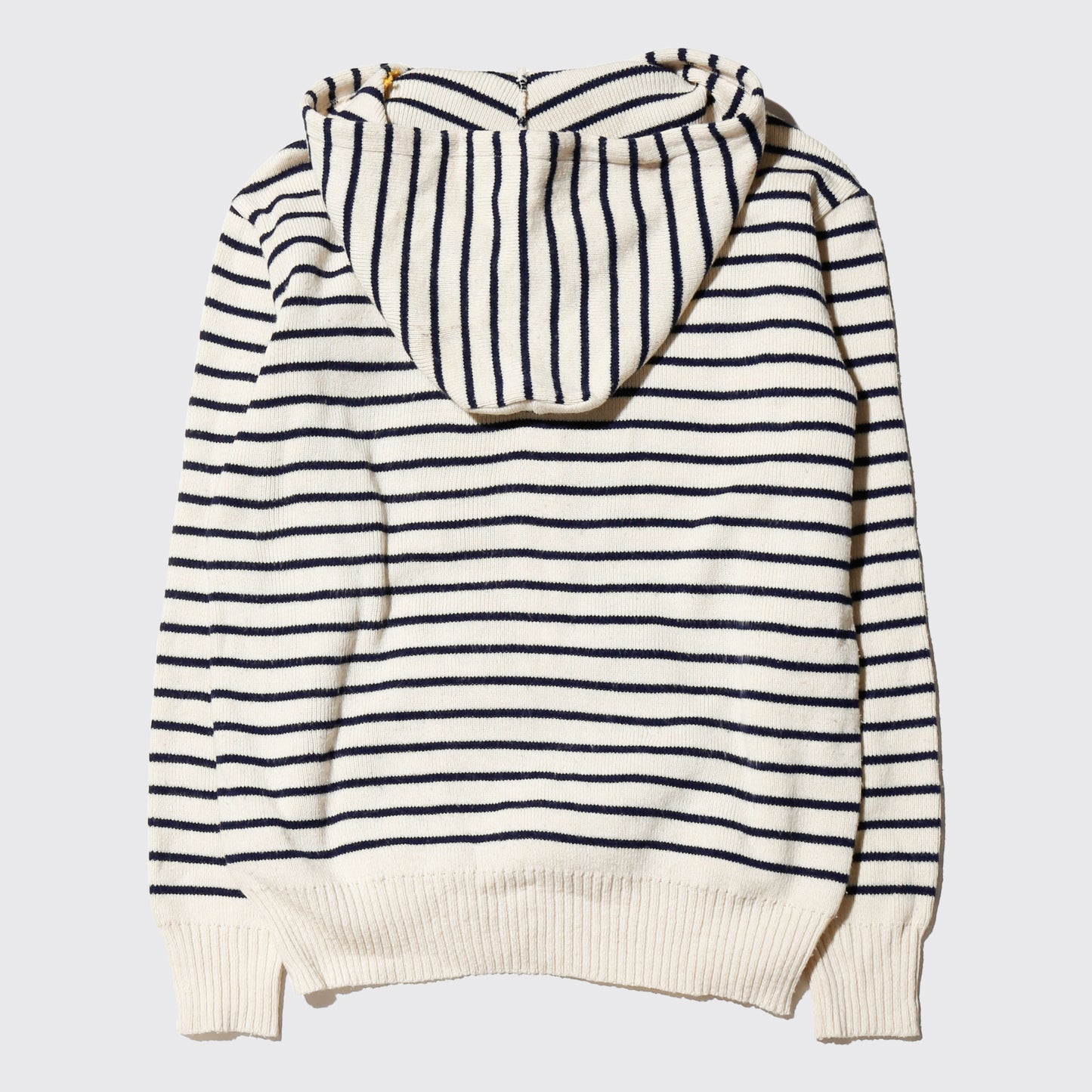 *one-off hand stitched border knit hoodie, "teen smoker"