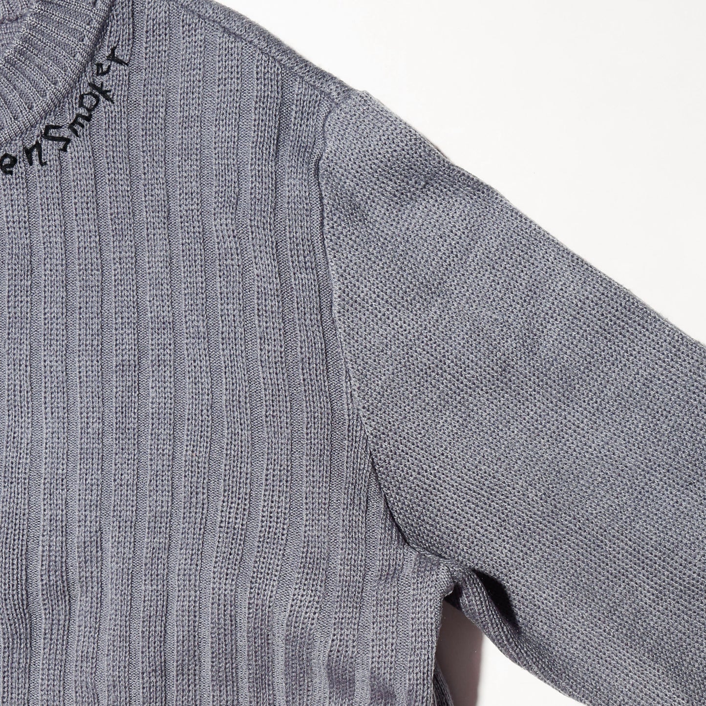 *one-off hand stitched cardigan, "teen smoker"