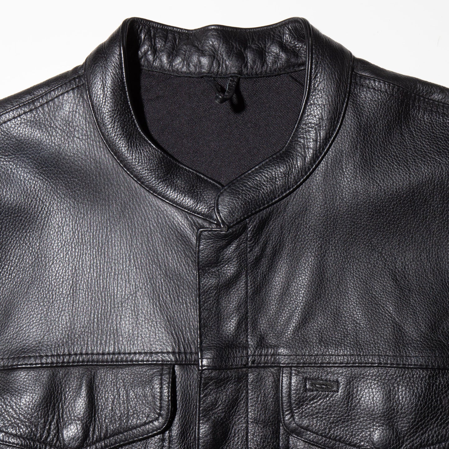 vintage leather trucker vest