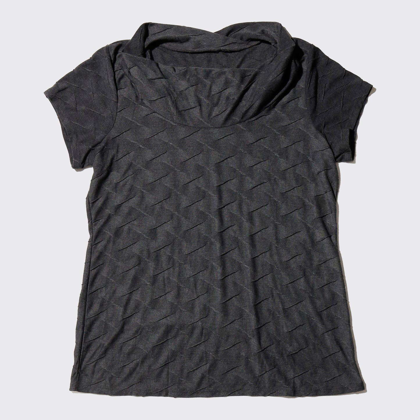 vintage textured cowl neck h/s
