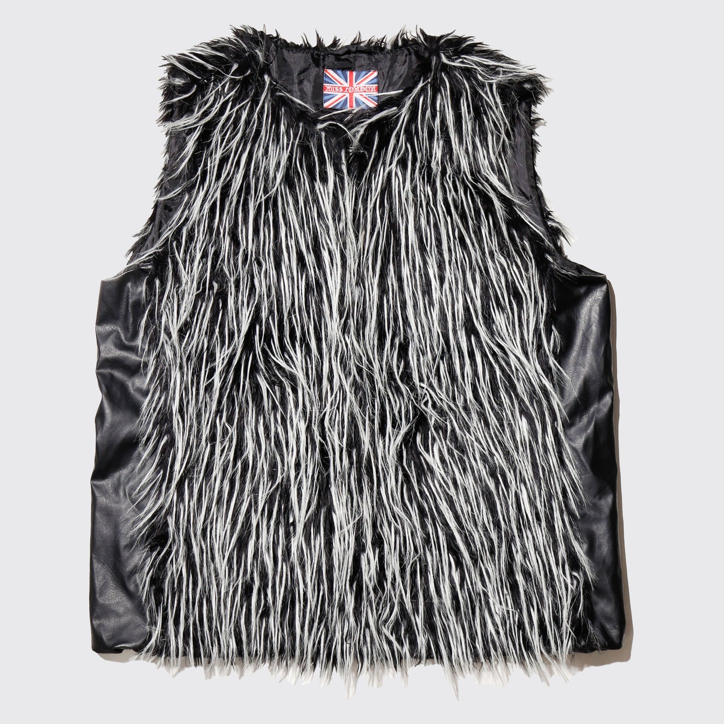 vintage shaggy faux fur vest