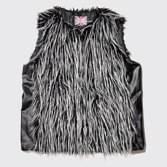 vintage shaggy faux fur vest