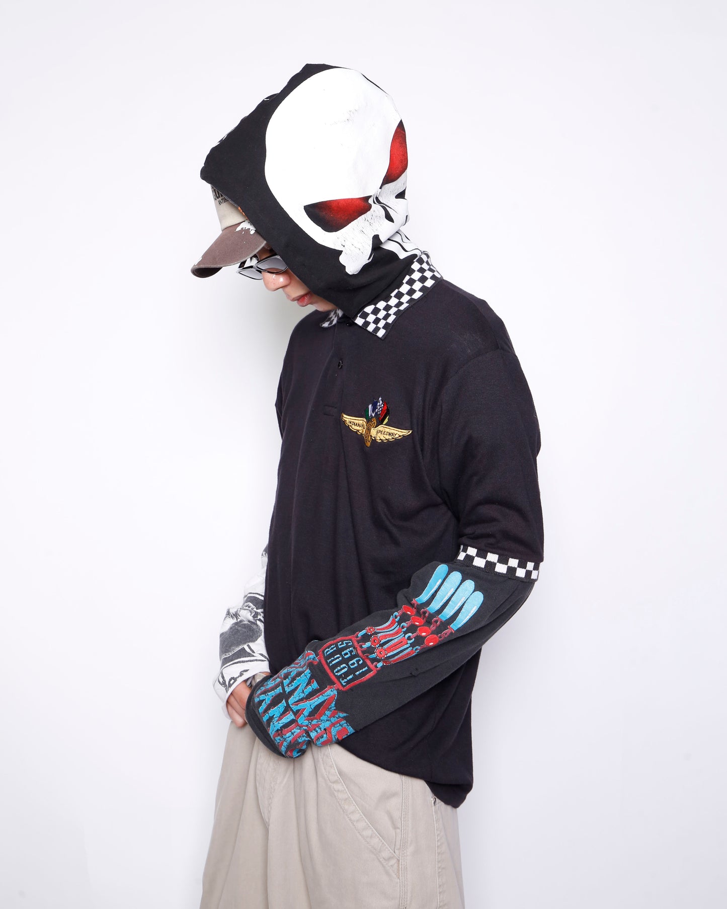 *one-off hybrid polo hoodie
