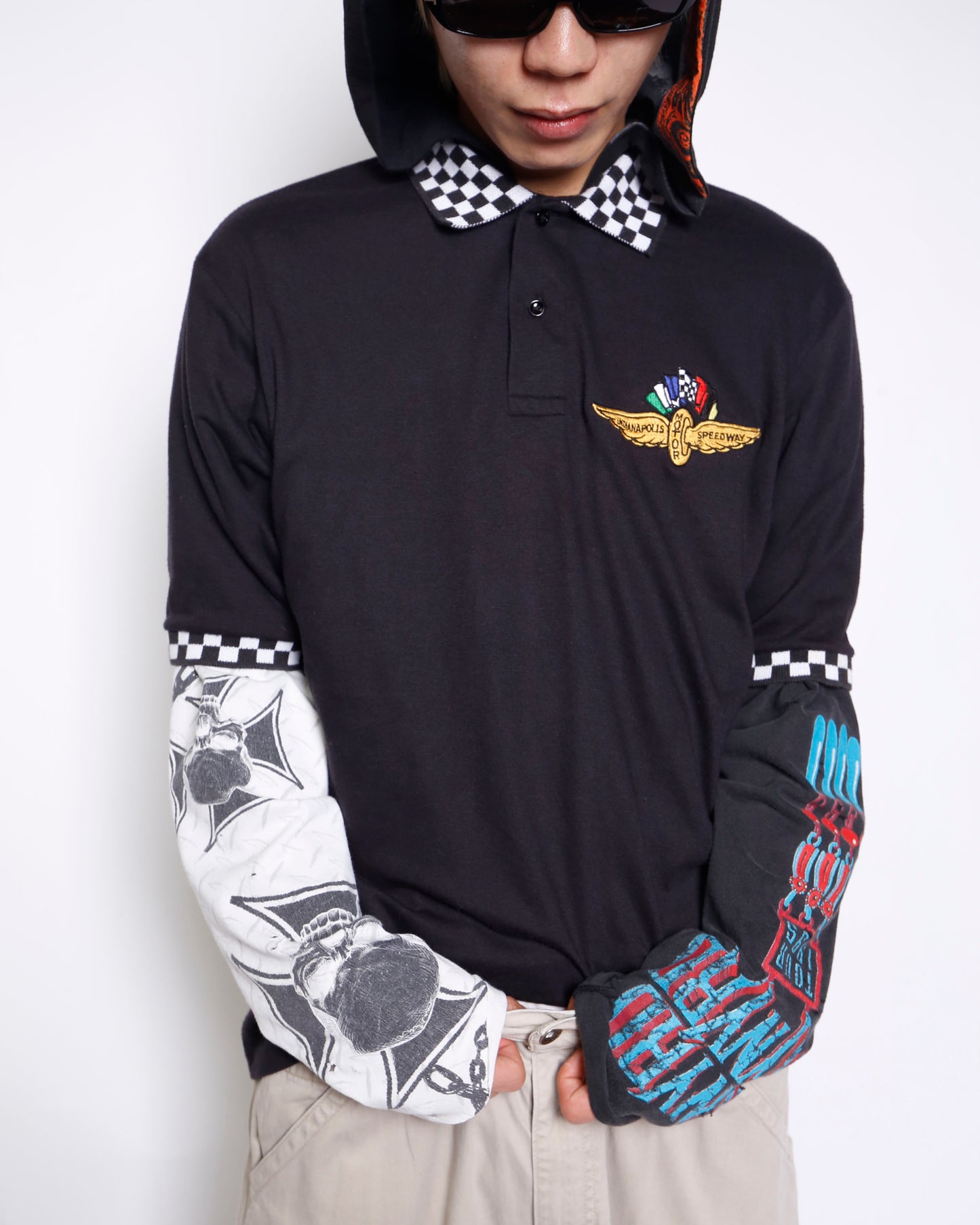 *one-off hybrid polo hoodie