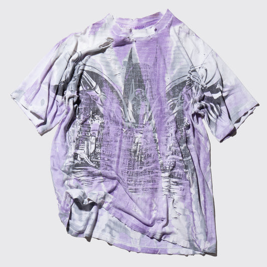 vintage 90's BATMAN all over print broken t-shirt