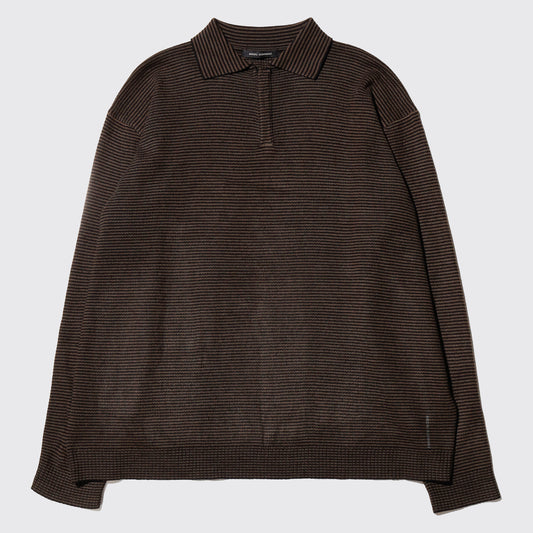 vintage euro border half zip polo sweater