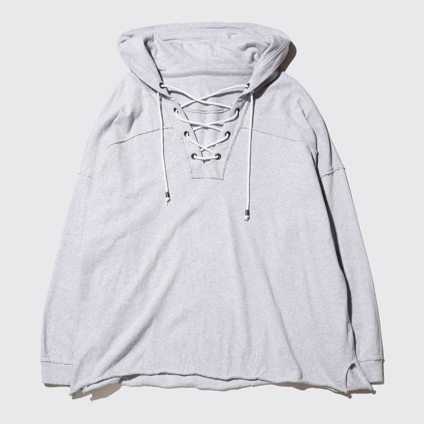 vintage lace up cotton hoodie