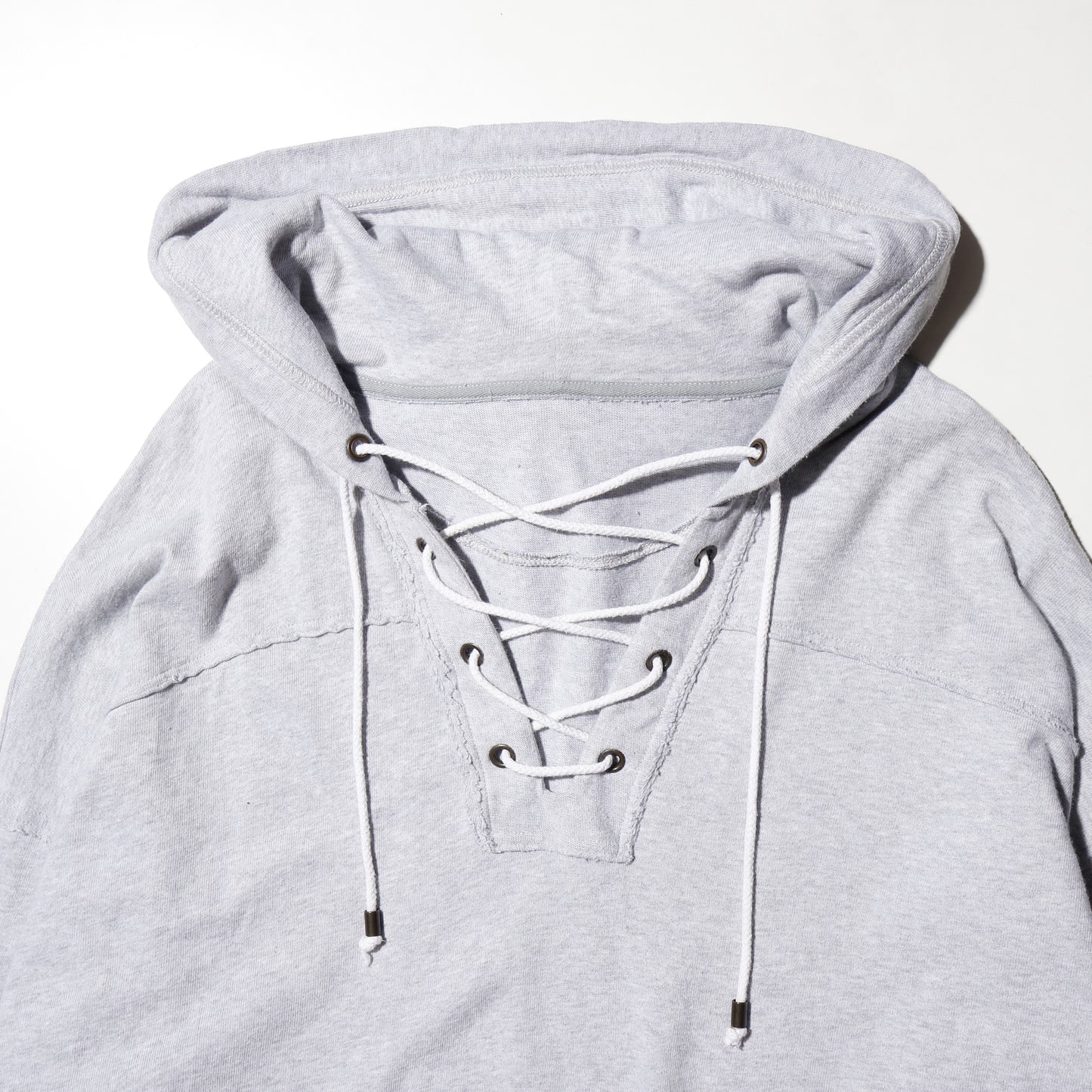 vintage lace up cotton hoodie