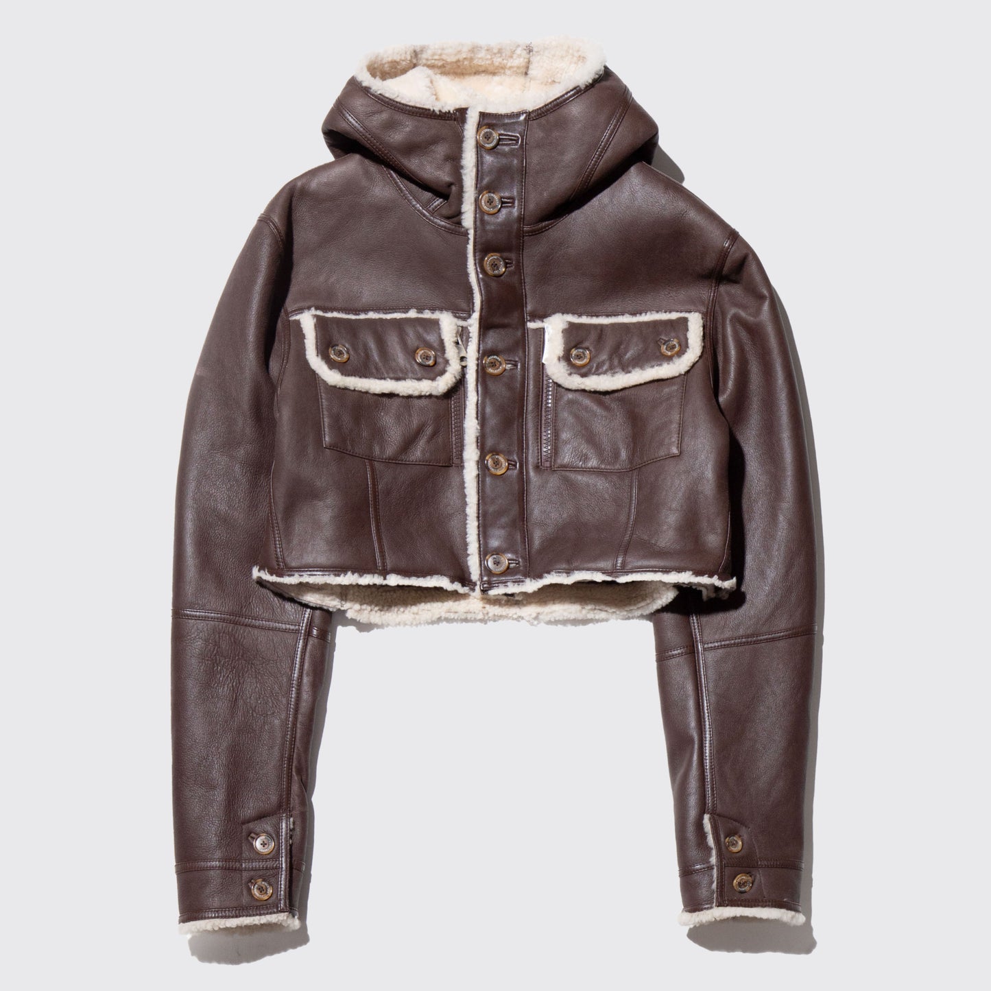 vintage cropped faux mouton jacket