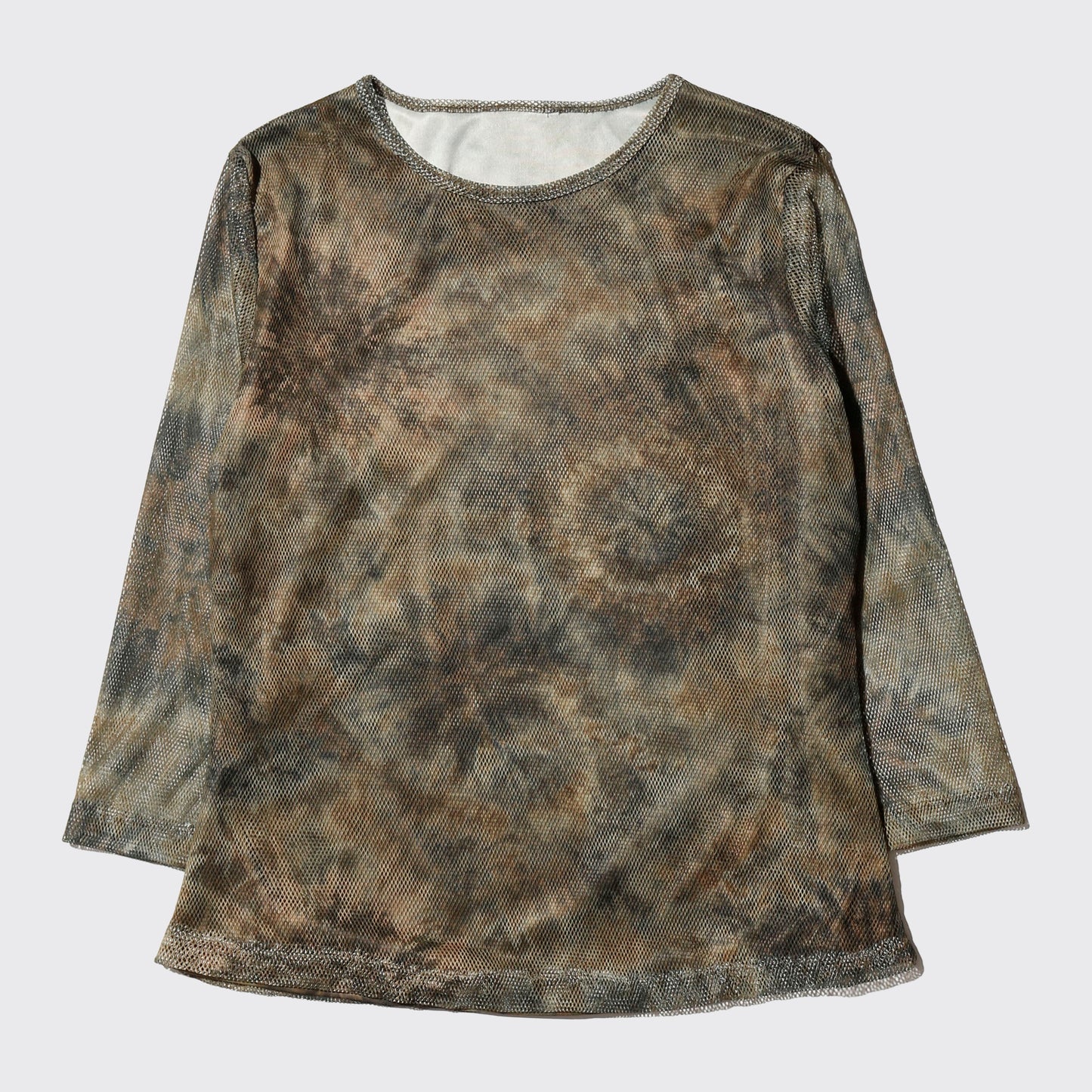 vintage mesh layered acid cut sew