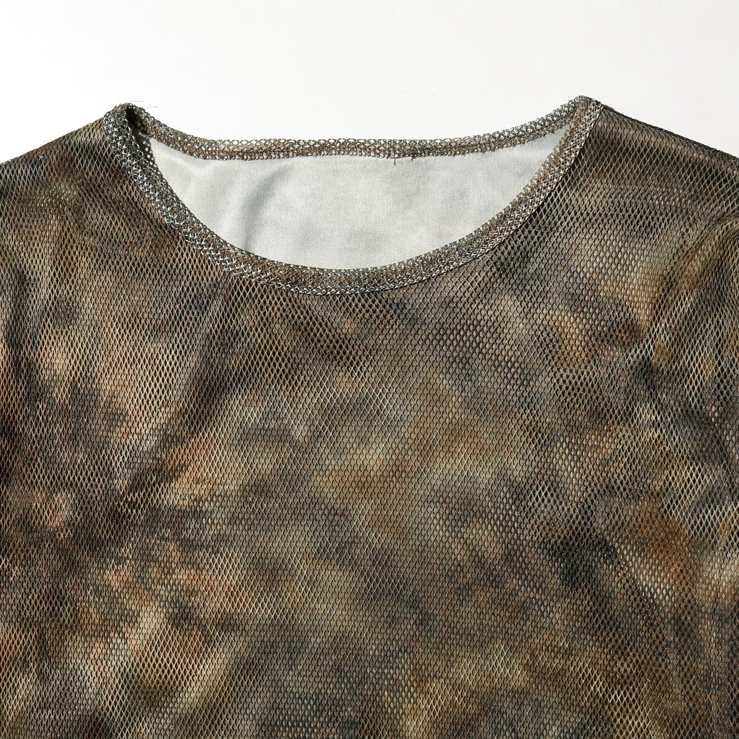 vintage mesh layered acid cut sew