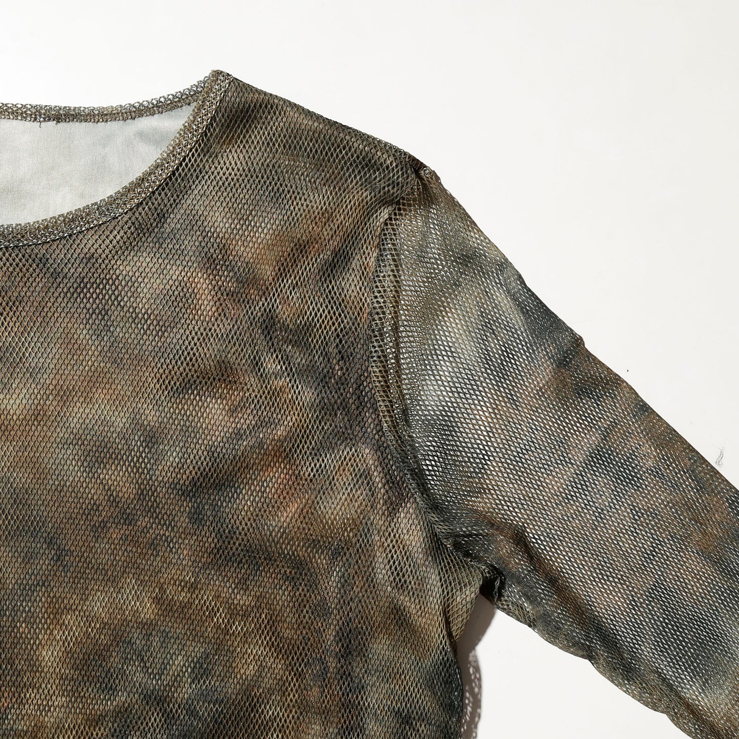 vintage mesh layered acid cut sew