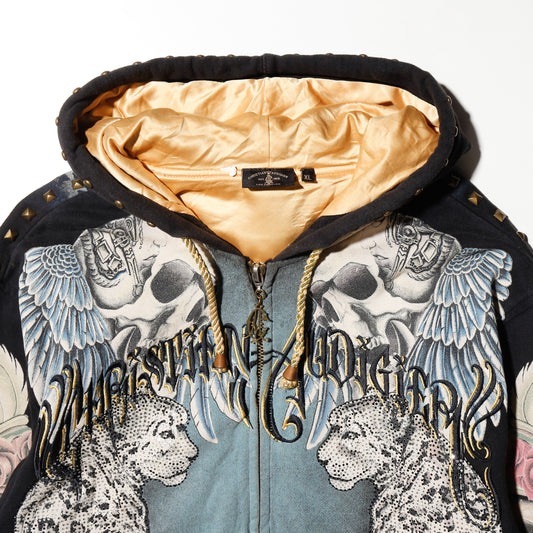vintage christian audigier tatoo hoodie