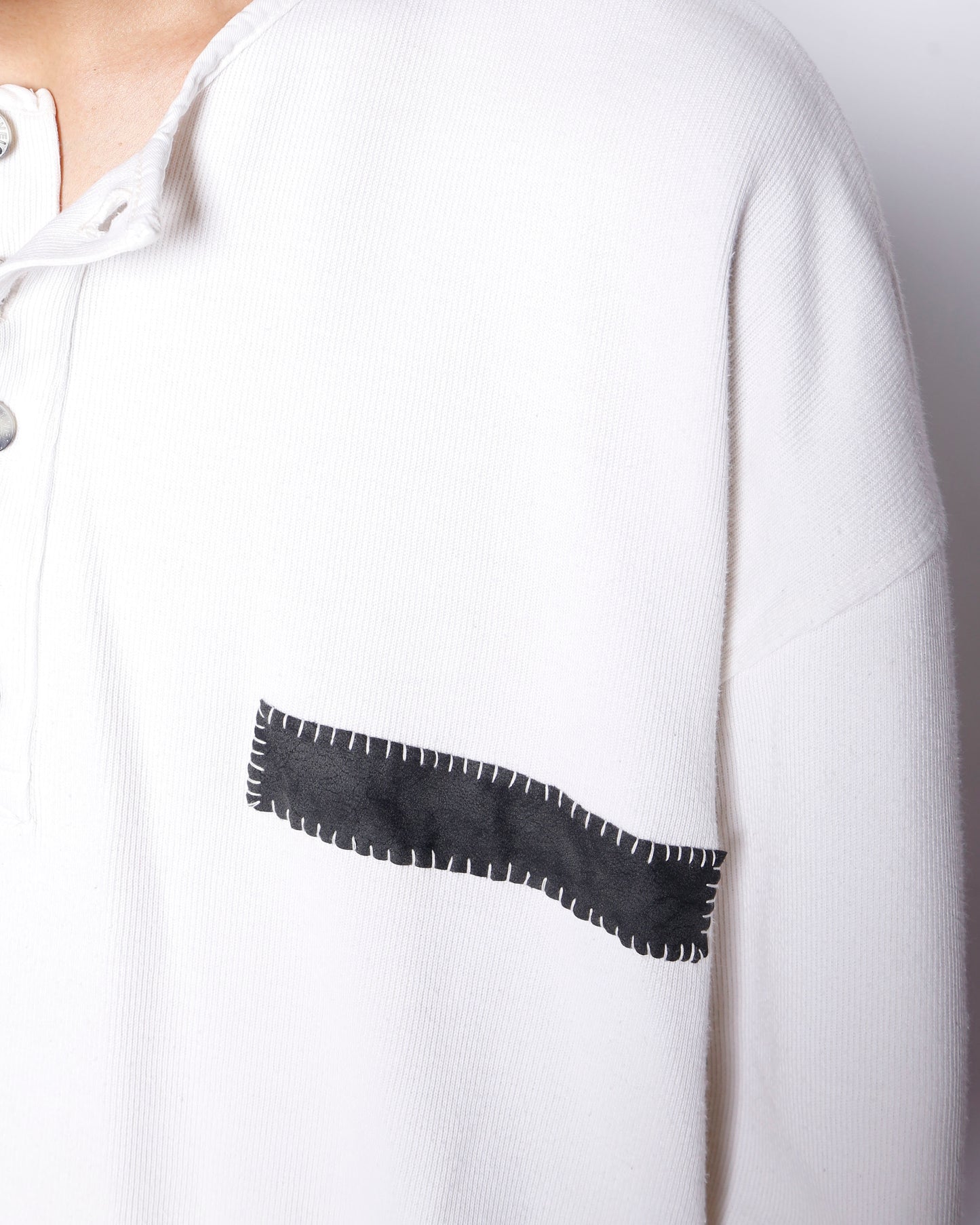 vintage patched henry neck  pullover