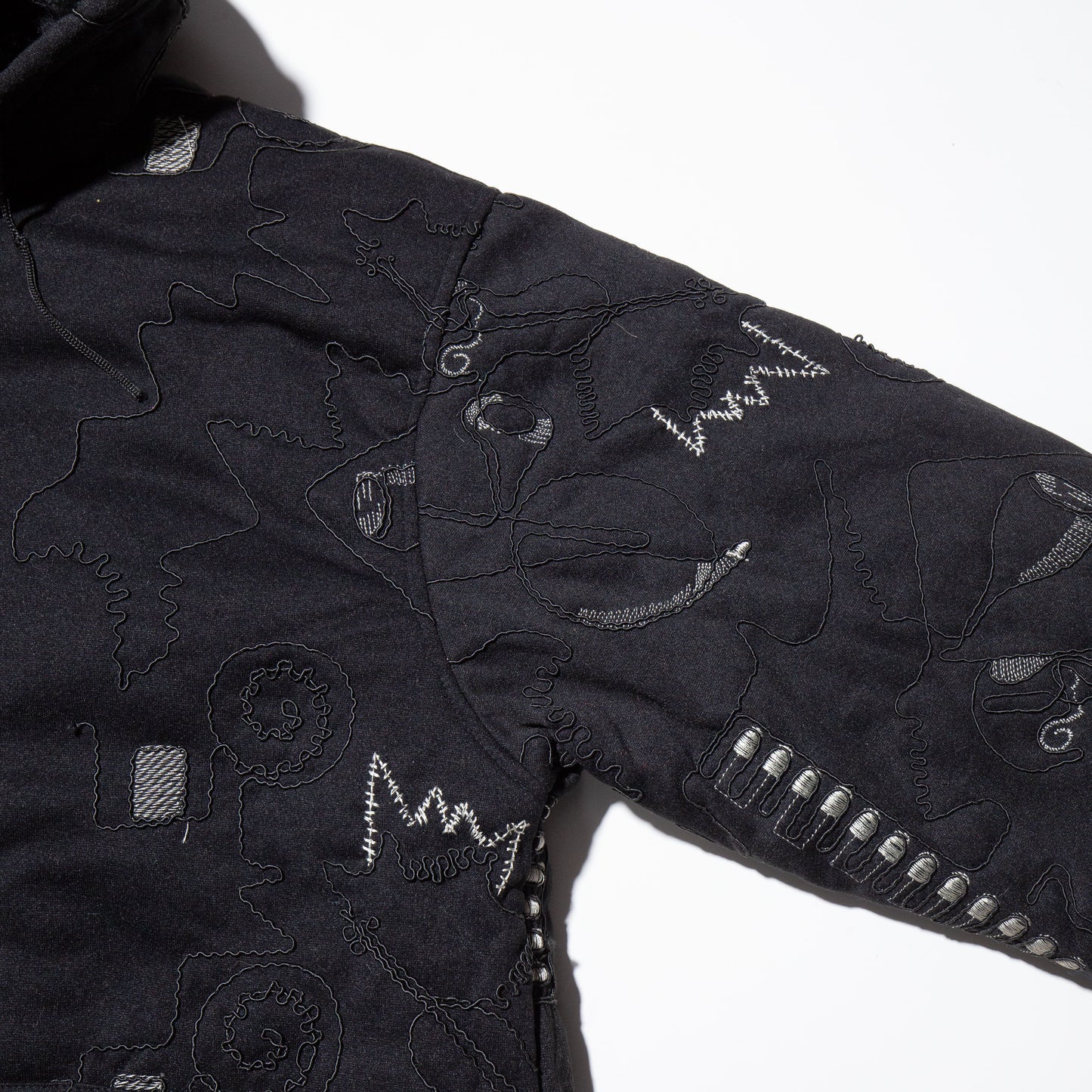 vintage broderied boa hoodie