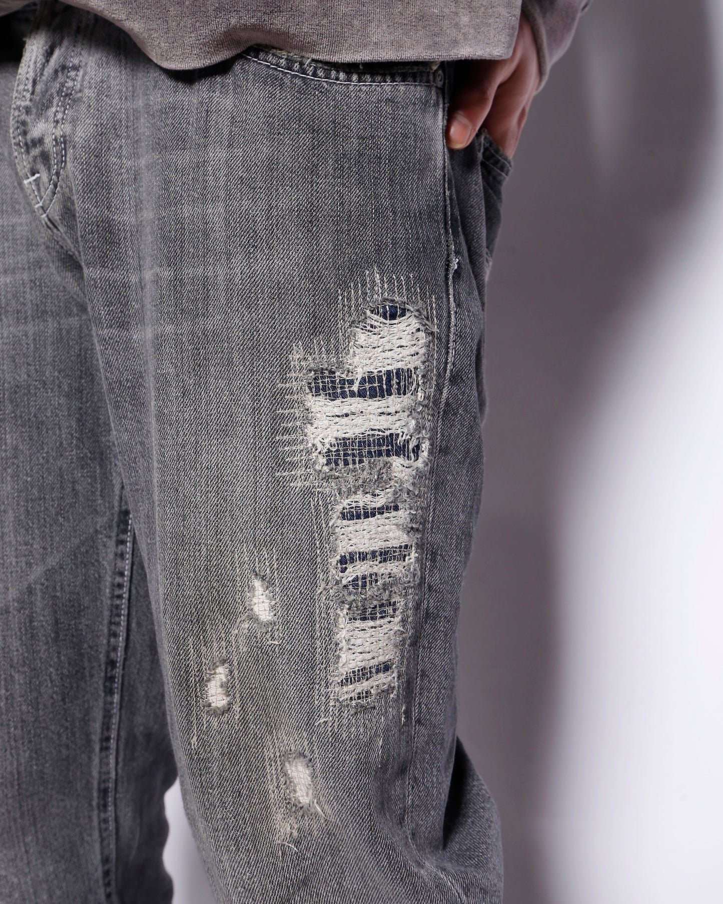 vintage 00's nudie jeans repaired jeans
