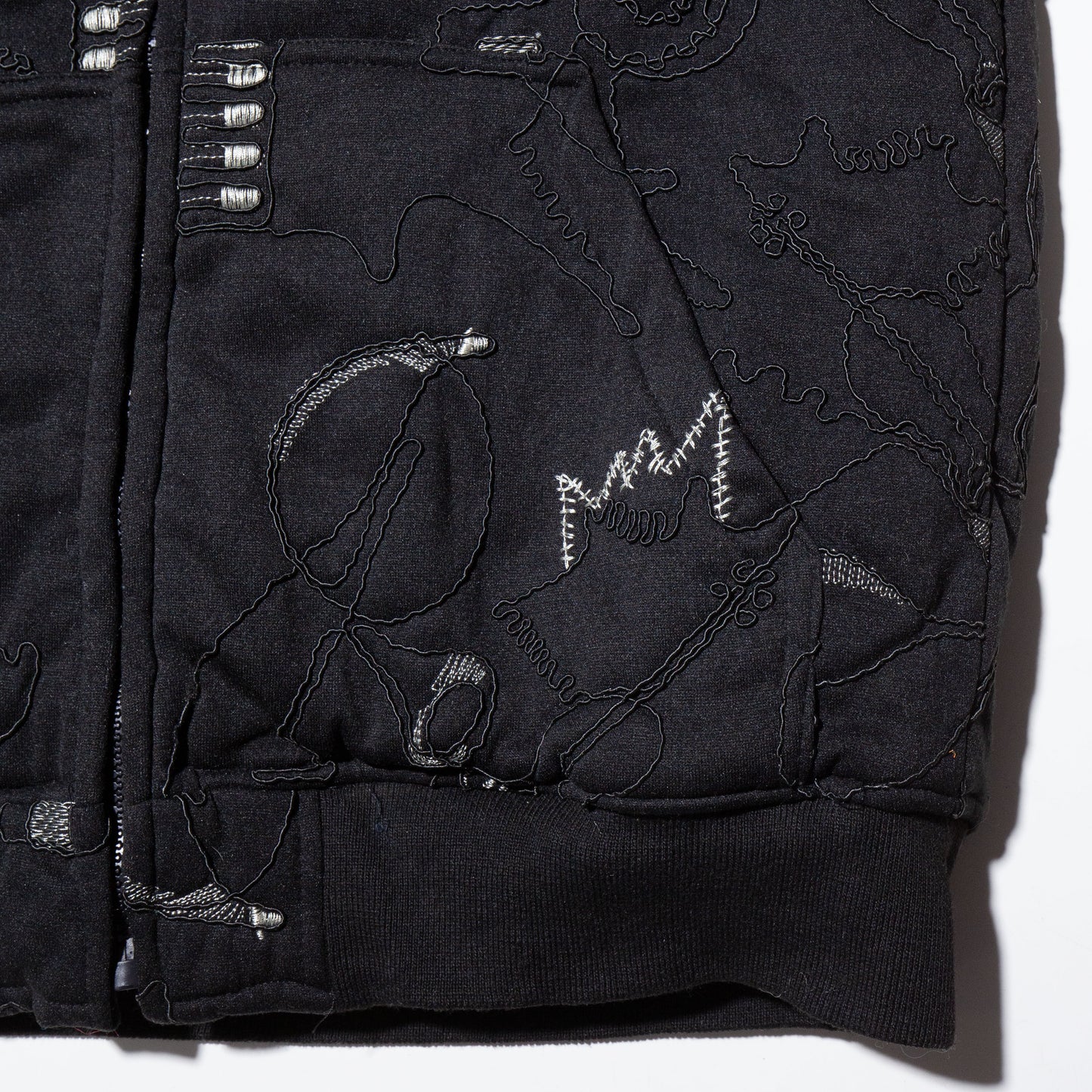 vintage broderied boa hoodie