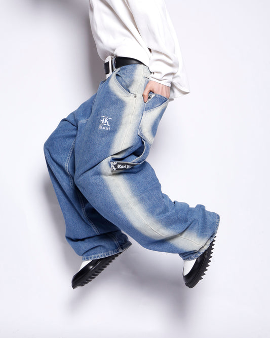 vintage karl kani fade line baggy jeans