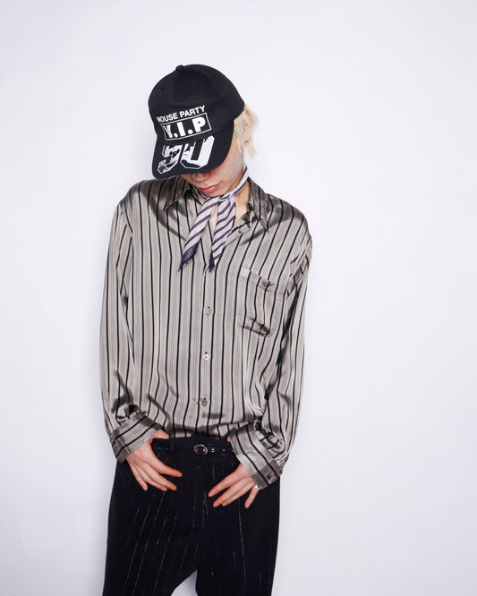 vintage euro metalic stripe shirt