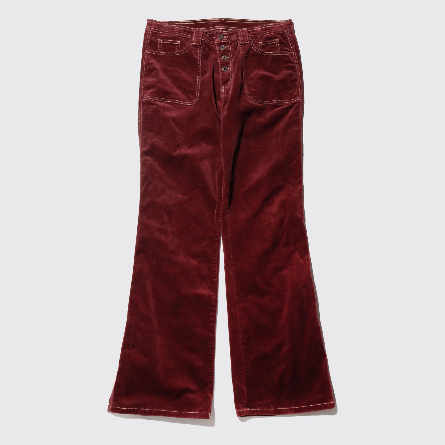 vintage velvet flare trousers