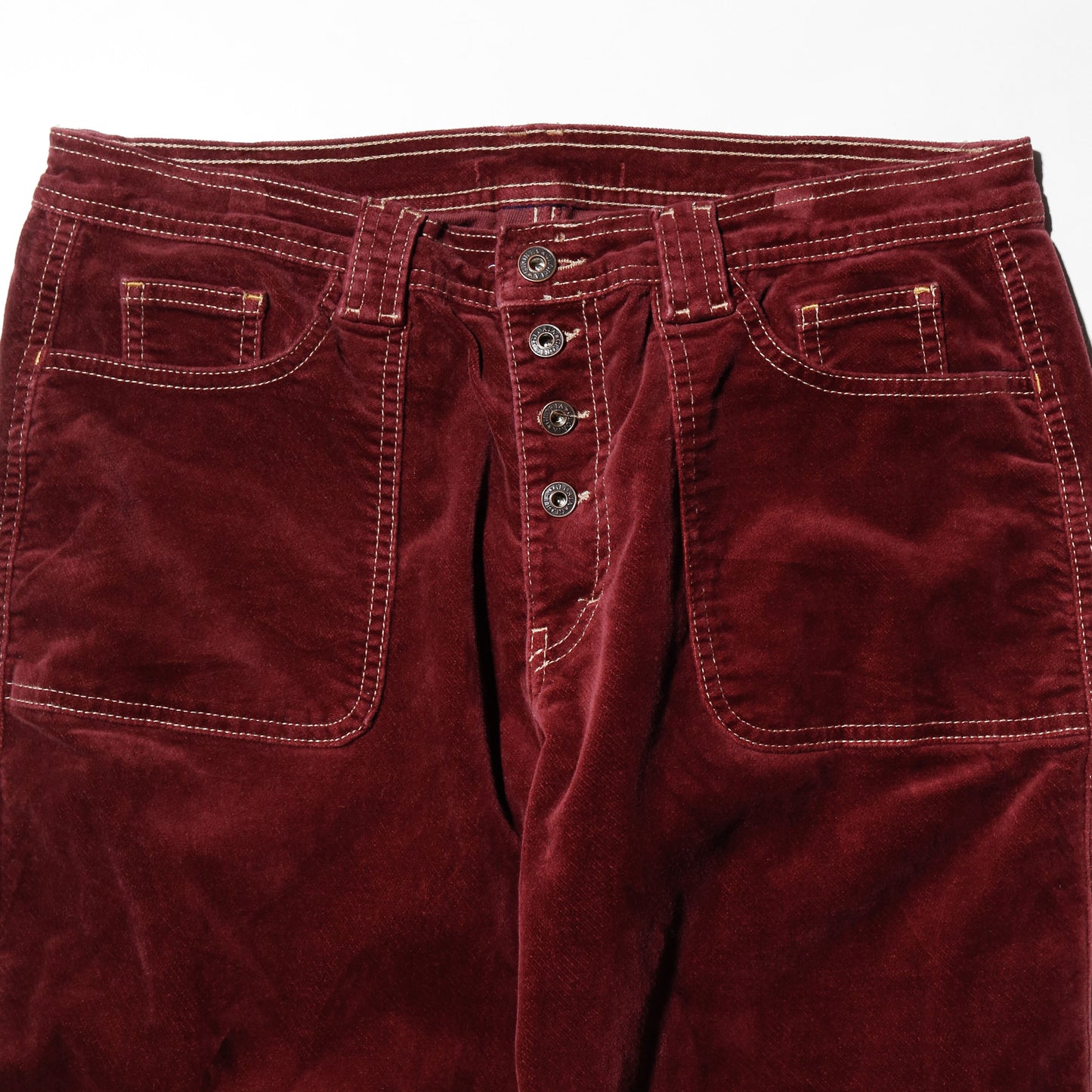 vintage velvet flare trousers