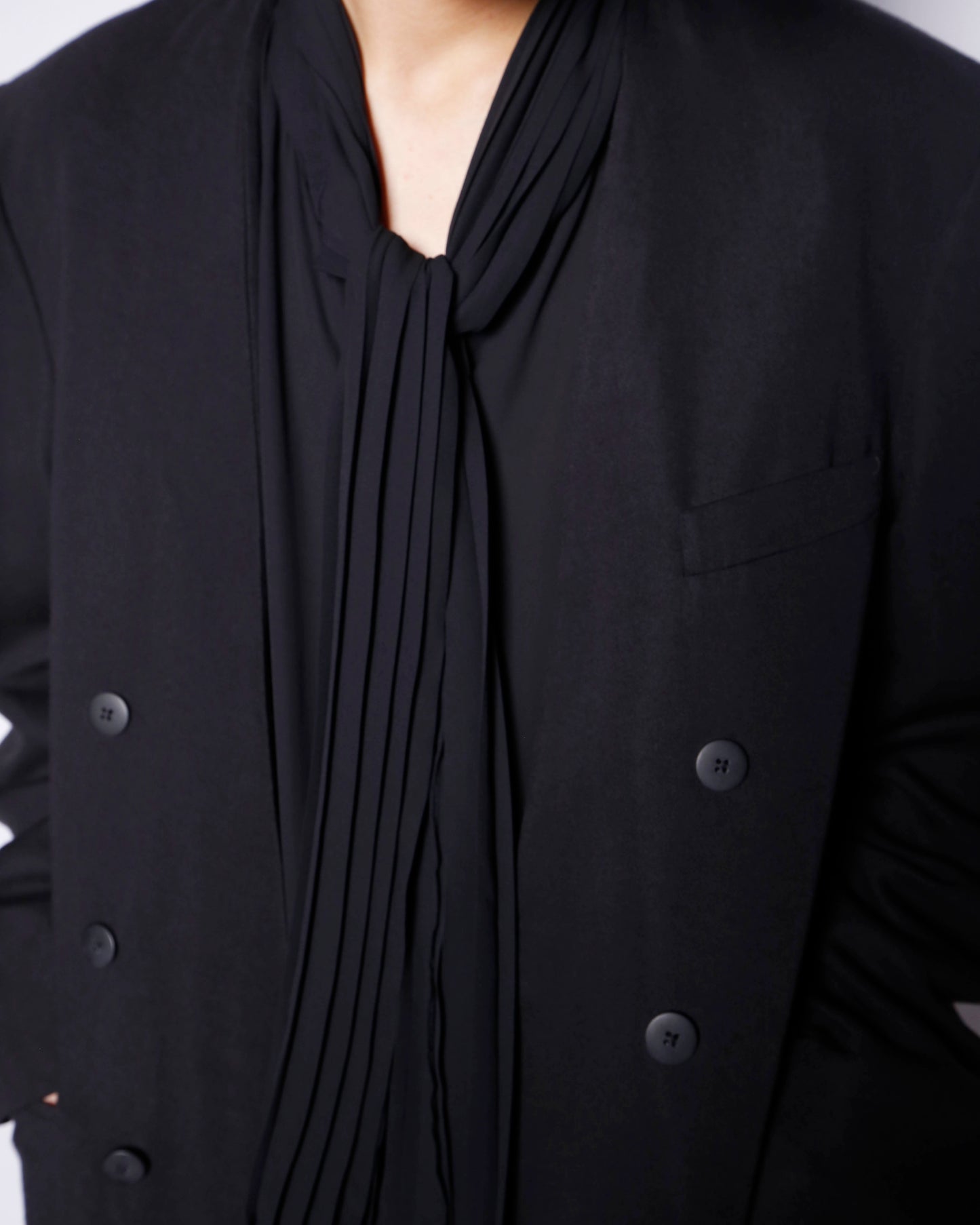 vintage collarless double breasted tailored jacket