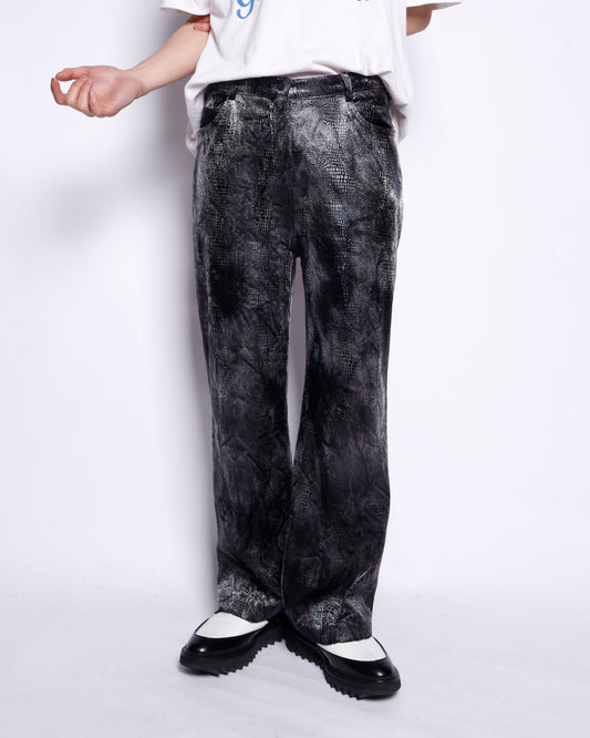 vintage faux croc 5p trousers
