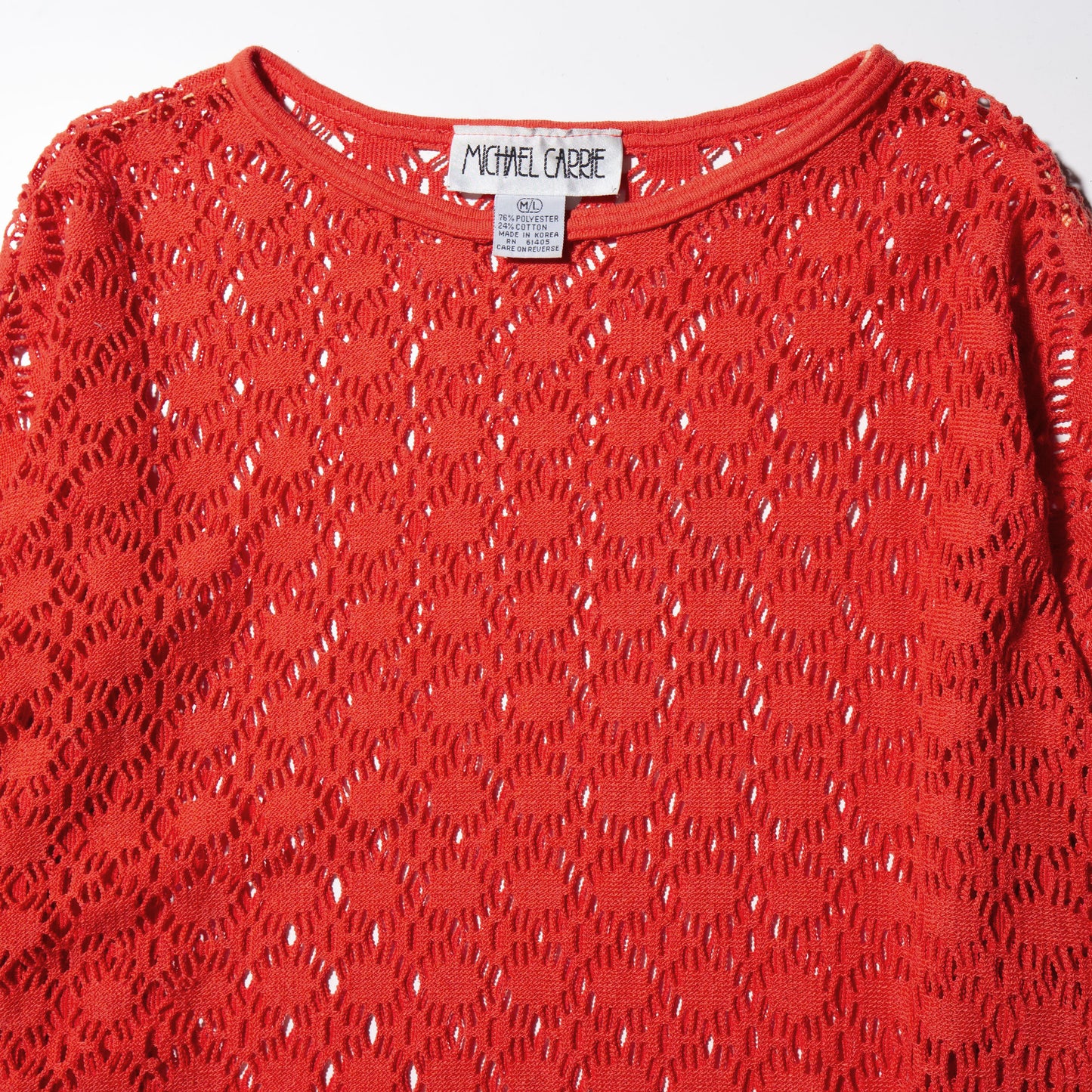 vintage irregular mesh loose l/s