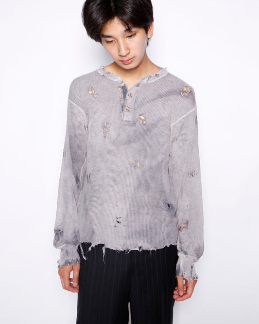 *one-off acid broken henry neck thermal cut sew