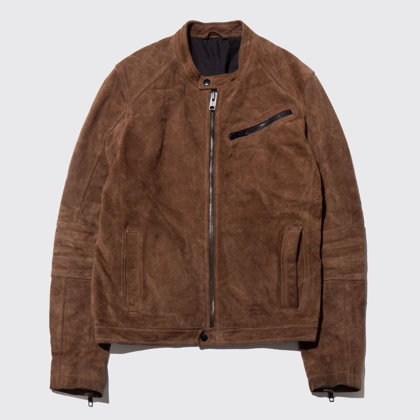 vintage single suede leather jacket