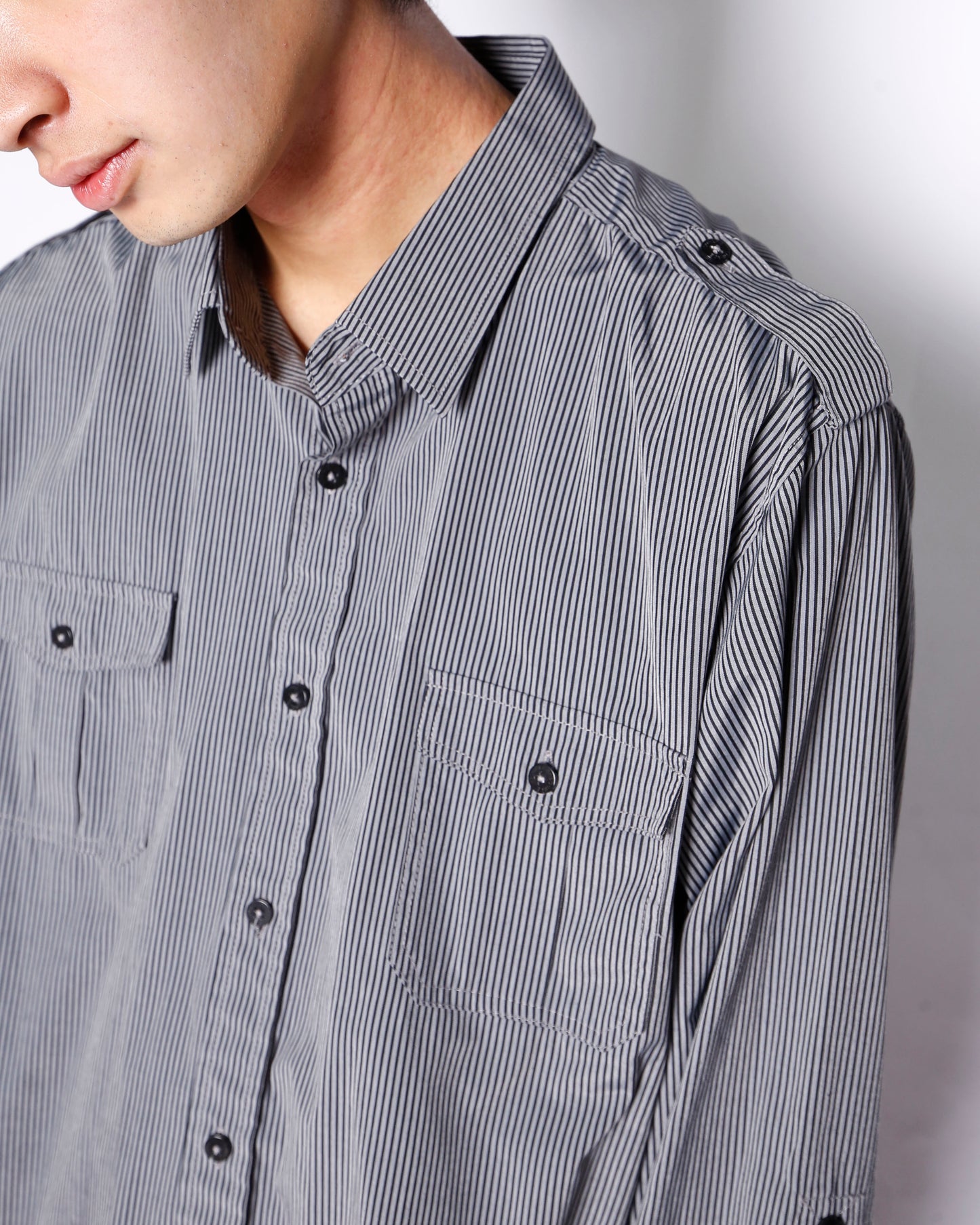 vintage stripe epolet shirt