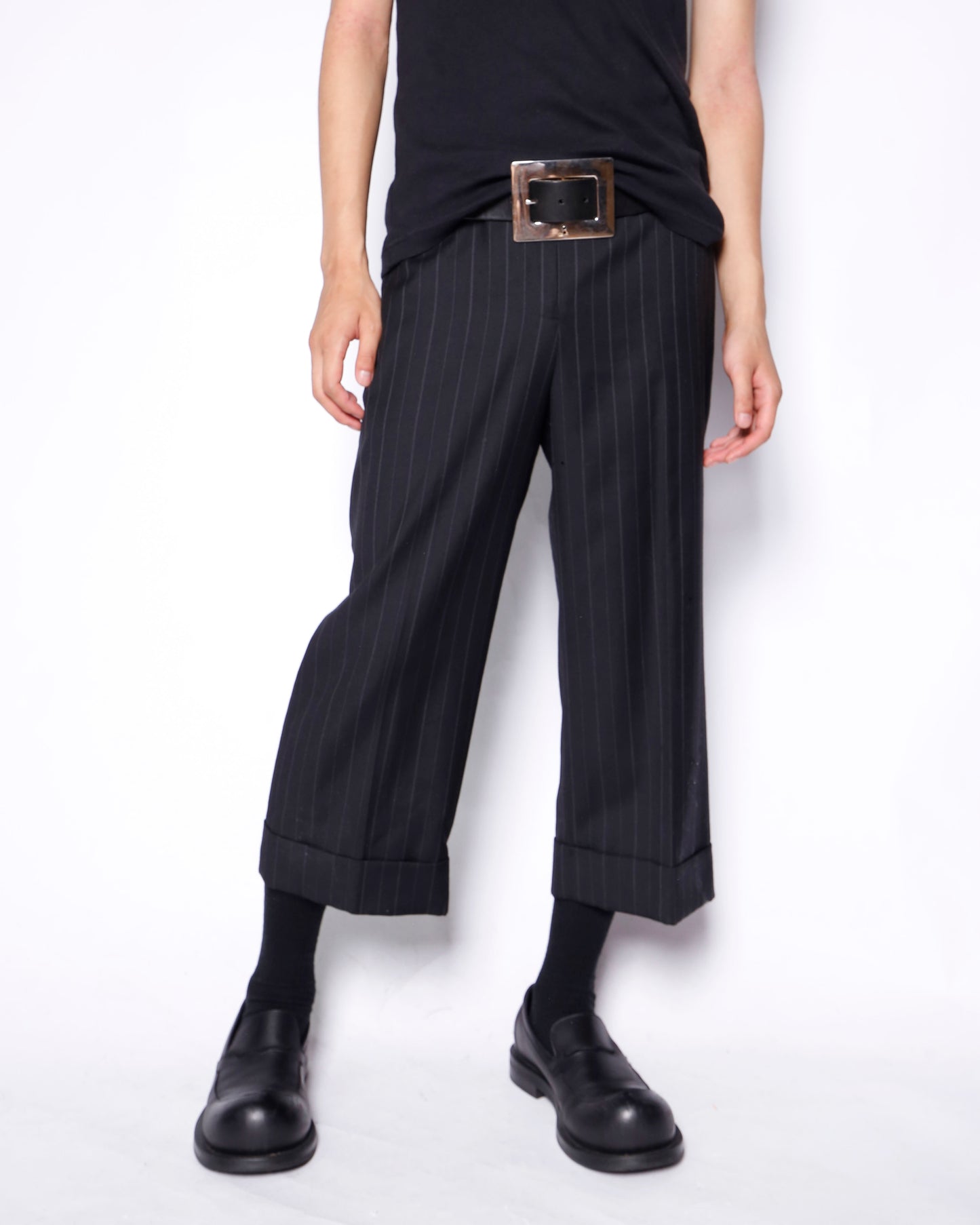 vintage low rise stripe cropped slacks