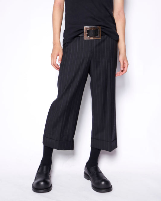 vintage low rise stripe cropped slacks