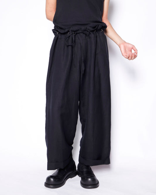 vintage corded linen cropped trousers