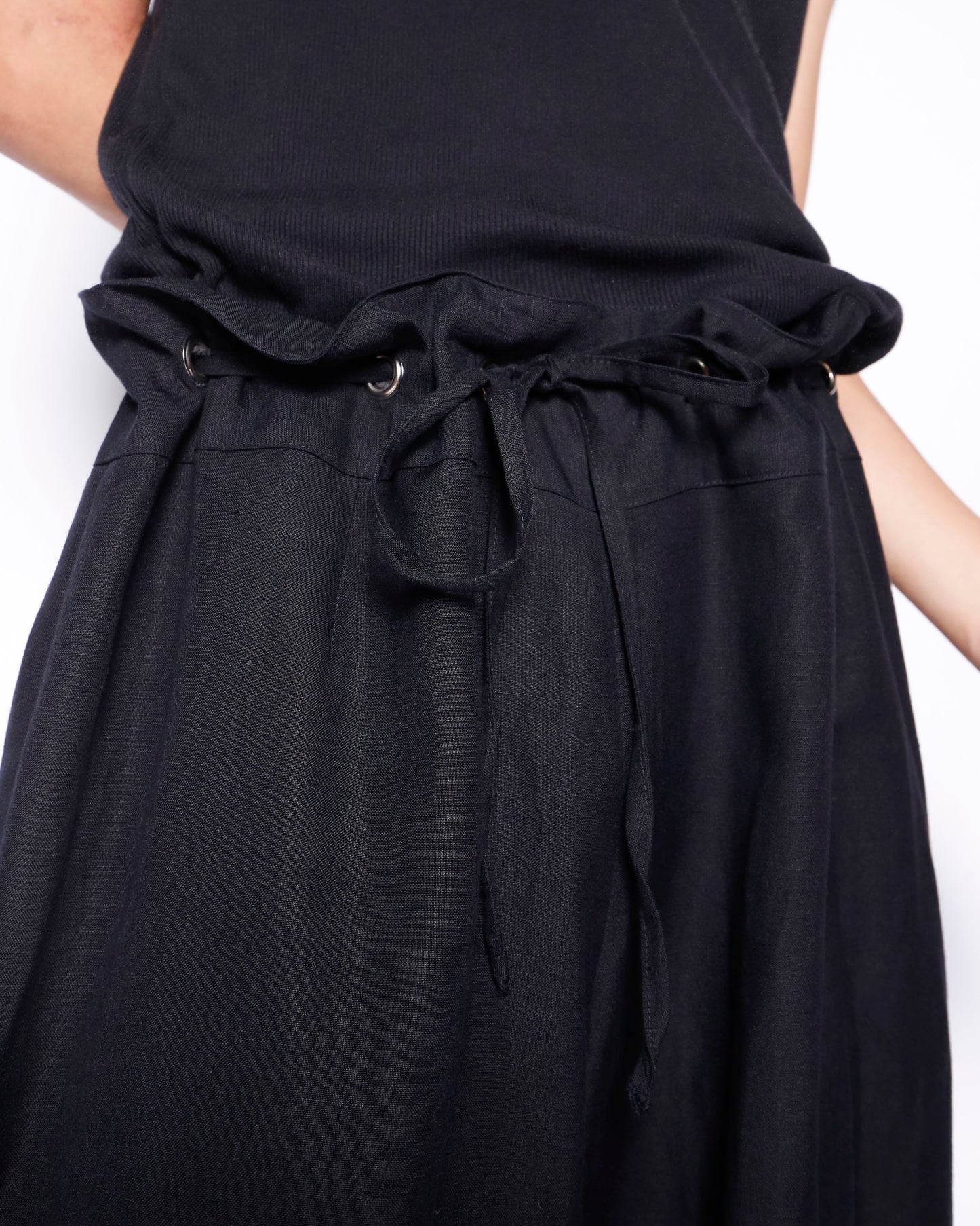 vintage corded linen cropped trousers