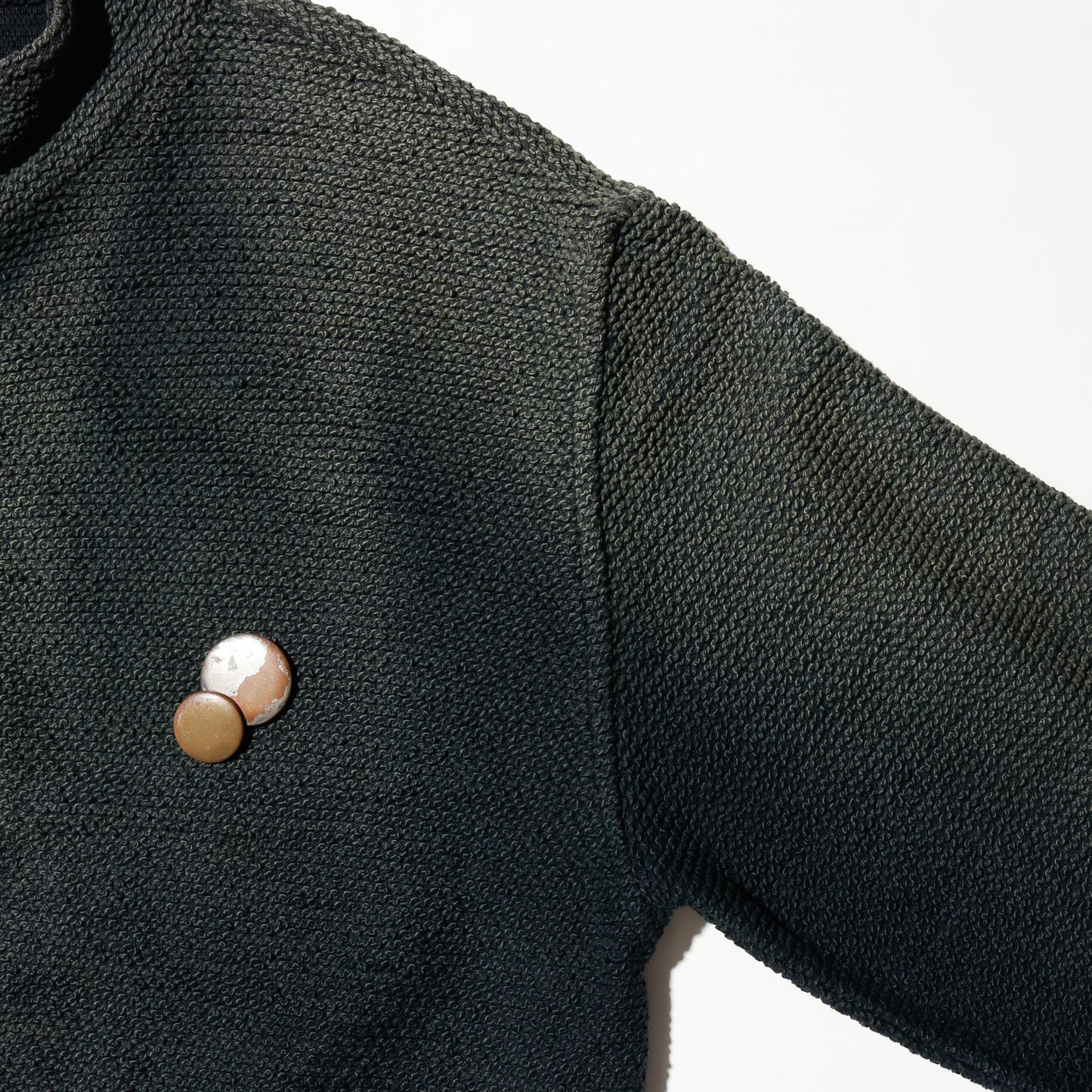 vintage weired fish dust french terry jacket, with copper badge