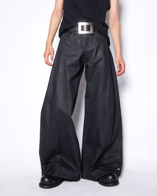 *one-off upside down jeans , model-luster