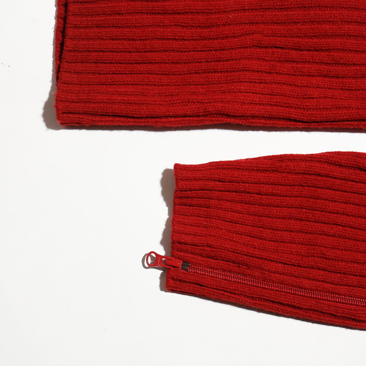 vintage zip sleeve ribbed sweater