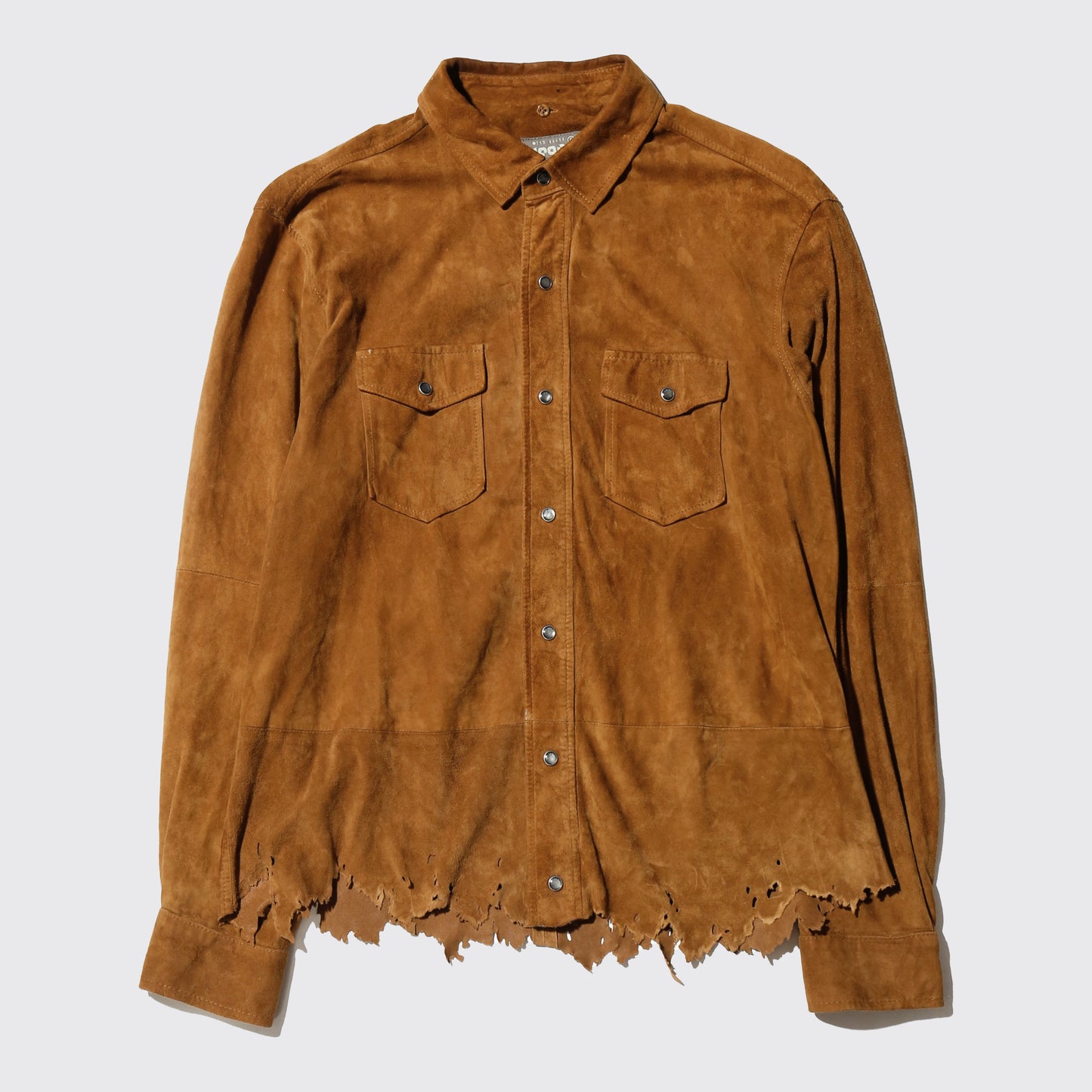 *one-off broken suede leather shirt